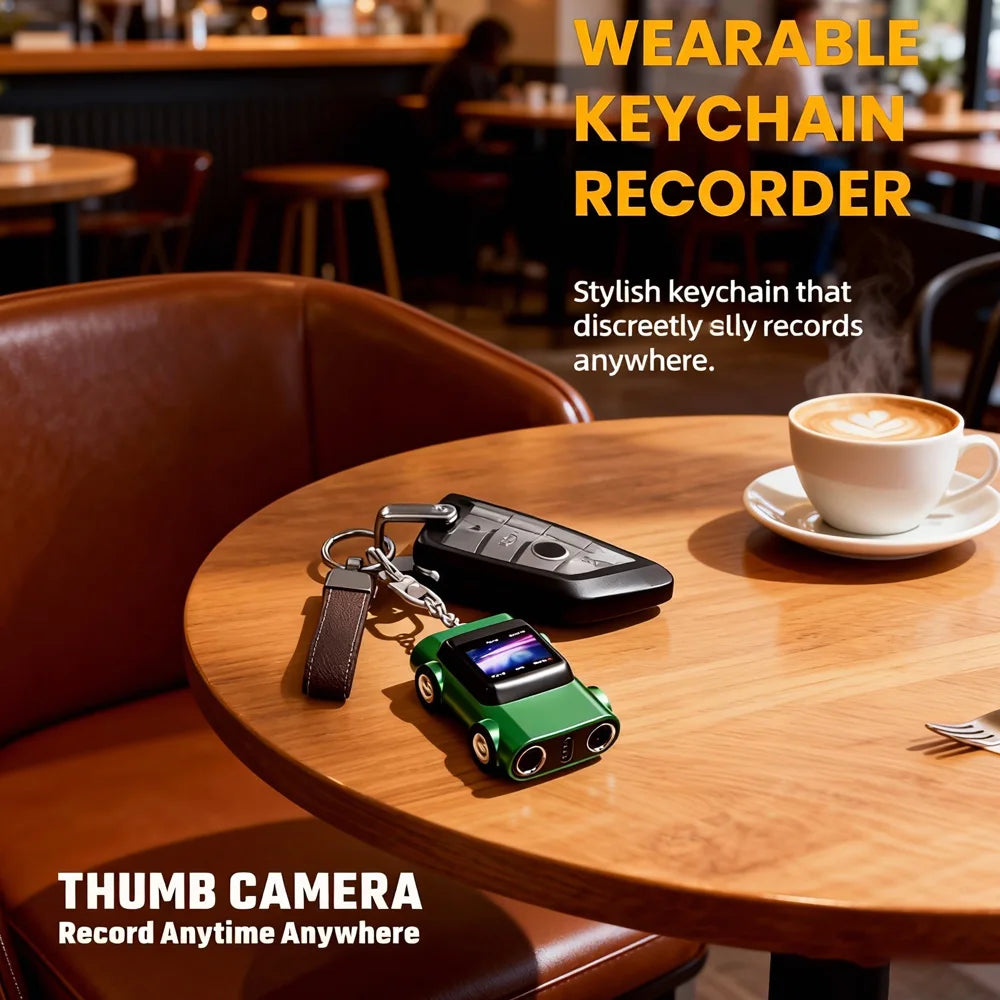 Keychain Mini Action Camera (1080P, 1.0" LCD, Retro CCD Style)