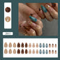 24pcs White Flower Fake Press on Nail Tips Yellow Pink Blush Full Cover Almond Shaped