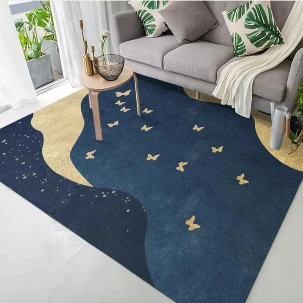 Modern Gray Minimalist Geometric Abstract Style Floor Mat Rug