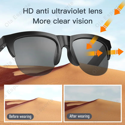 AI Translation Smart Glasses – UV Polarized Bluetooth