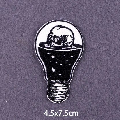 The Death Embroidery Iron On Patches For Clothing DIY Applique Patches On Clothes Skull Badges on backpack Jakcet
