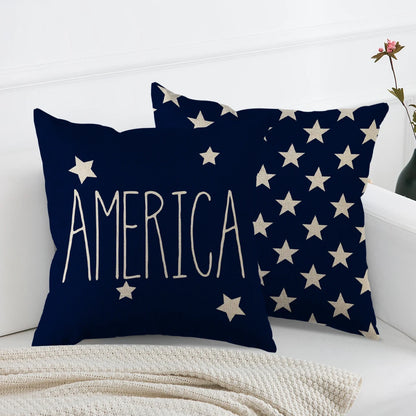 Independence Day Throw Pillow Case USA Fourth of July Freedom Independence Linen Home Living Room Sofa Pillow Case