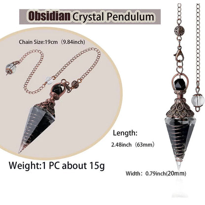 Crystal Healing Stone Quartz Pendulums Spiritual Hexagonal Pointed Resin Witchcraft Supplies Balancing Accessories Divination