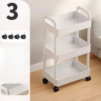 Multi‑Layer Movable Snack Storage Rack Cart — Rolling Trolley