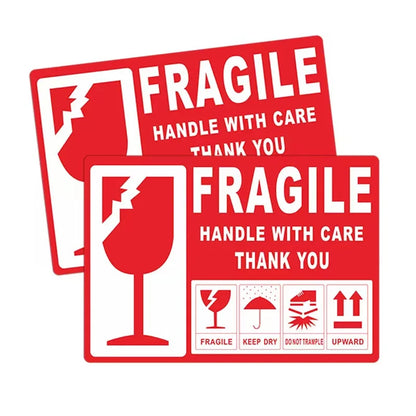 100PCS Fragile Stickers (Handle With Care · Warning Labels · Packing Supplies)