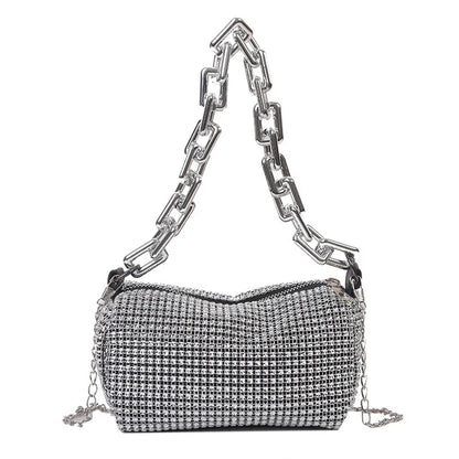 Women's Mini Crossbody Rhinestone Glitter Chain Bag (6.3*3.54) Inch