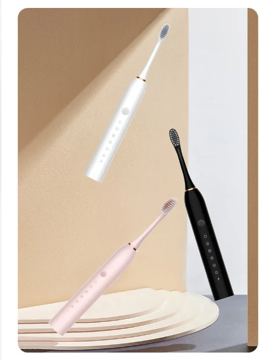 Electric Ultrasonic Toothbrush – 6‑Speed USB Rechargeable Soft Bristles