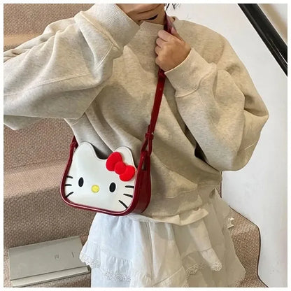 Hello Kitty Fashion Messenger Bag (Cute Cartoon Shoulder Handbag)