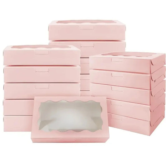 10/20pcs paper gift box with display window, suitable for wedding, birthday, holiday mother's day and other occasions