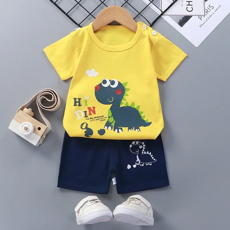Casual Baby Boy Short Sleeve Sports T-shirt and  Shorts Set