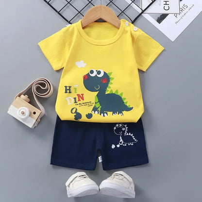 Casual Baby Boy Short Sleeve Sports T-shirt and  Shorts Set