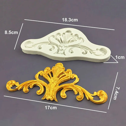 Silicone World DIY Baking Fondant Silicone Mold Handmade Sugar Flipping Cake Edge Decoration Mold Totem Gemstone Relief Mould