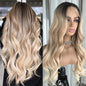 Ash Blonde Body Wave Lace Front Wig – Pre‑Plucked Long Wavy Synthetic Lace Frontal for Women