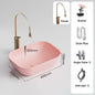Pink Ceramic Vessel Sink – Modern Countertop Basin with Drain