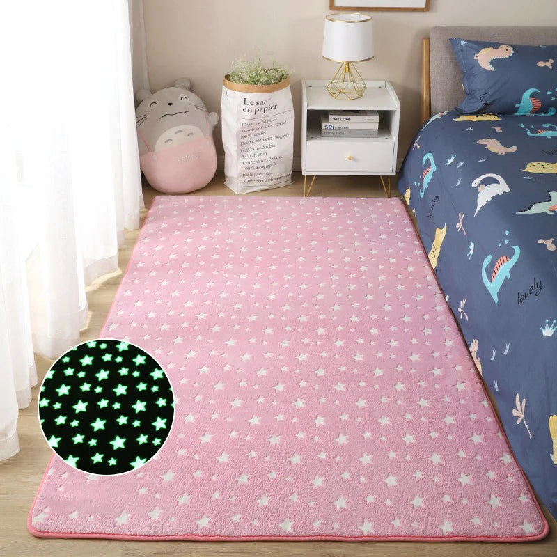 Luminous Carpet Modern Living Room Large Carpet Plush Children's Bedroom Floor Mats Bay Window Cushion Thickening Printing Rug