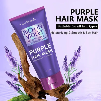 Purple Repair Damaged Hair Mask- Keratin Deep Nourishing Dry Frizzy Collagen Magical -5 Second to Soft Shiny Hair