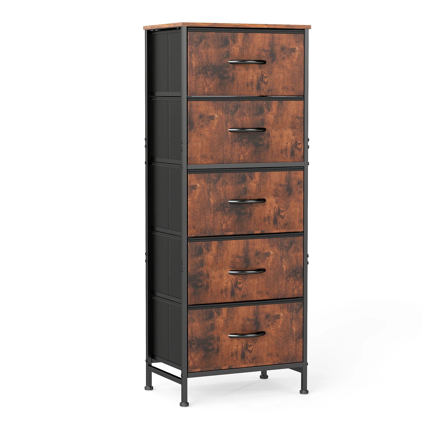 48" Bedroom Dresser with 5 Fabric Drawers
