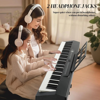 88‑Key Weighted Digital Piano Set (Dual X‑Stand, Bag, Pedal, Stereo)