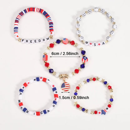 4th of July Independence Day St.Patrick’s Day Bracelets for Women Girls Charm Bracelet Beaded Stretch Bracelet