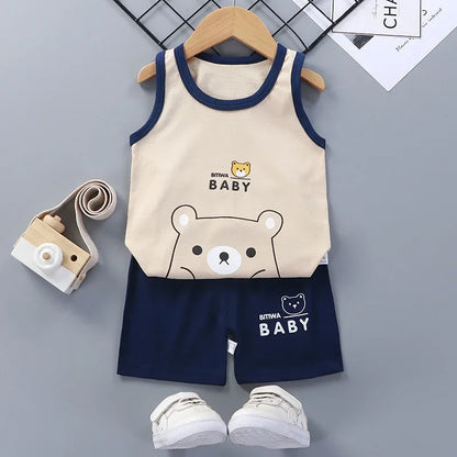 Casual Baby Boy Short Sleeve Sports T-shirt and  Shorts Set