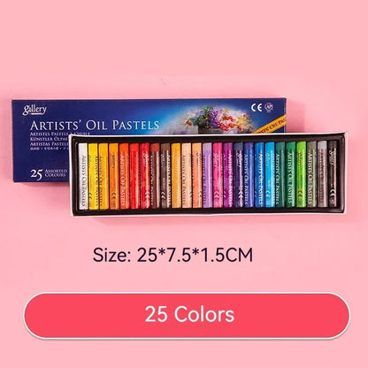 Oil Pastel Soft Stick Set – 25/50‑Color Artist Washable Non‑Toxic Round Pastels