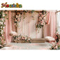 Mocsicka Photography Background Spring Indoor Wreath Cradle Decor Wedding Maternity Adult Kids Portrait Backdrop Photo Studio
