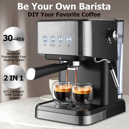 Italian Semi‑Automatic Coffee Machine – High‑Pressure Milk Foam