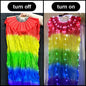 150cm Long Bamboo Silk Veil Fan With LED Light   Stage Performance Dance Costumes