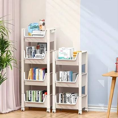 Mobile Kitchen Organizer Rack — Snack, Toy & Book Trolley w/ Wheels
