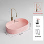 Pink Ceramic Vessel Sink – Modern Countertop Basin with Drain
