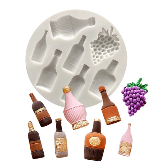 Grapes Wine Shapes Silicone Fondant Cake Chocolate Candy Silicone Decorating Mold Tools
