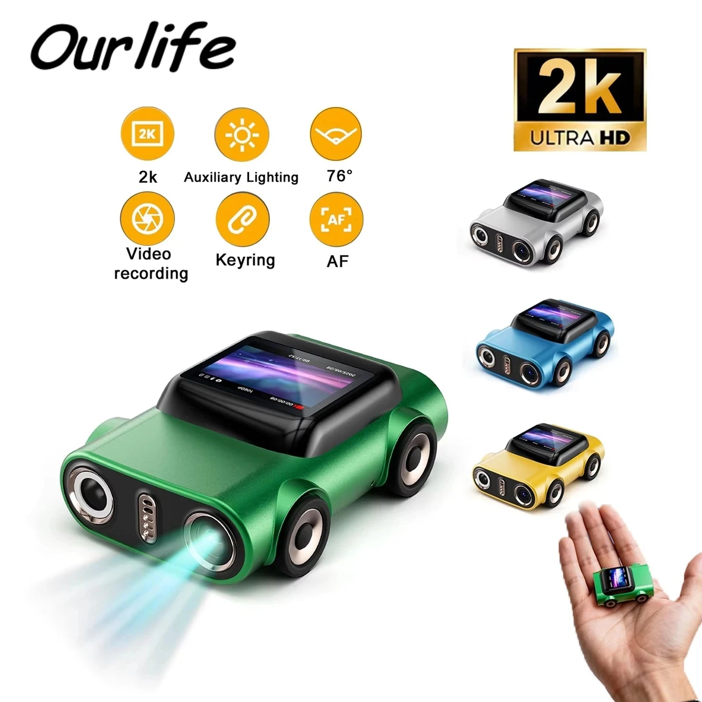 Ourlife Keychain Camera 1.0 inch LCD Screen Mini