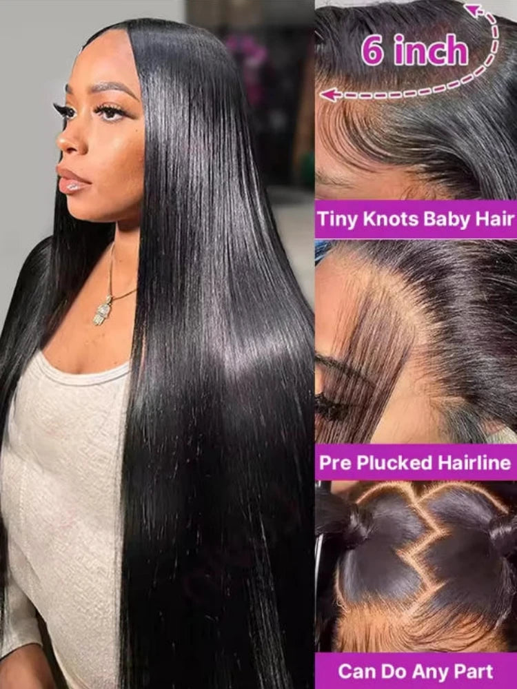 Straight Brazilian Human Hair Wig (360 Full Lace · 13×6 / 13×4 HD Lace · 40–42 inch)