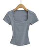Women’s Square Collar Summer Crop Top