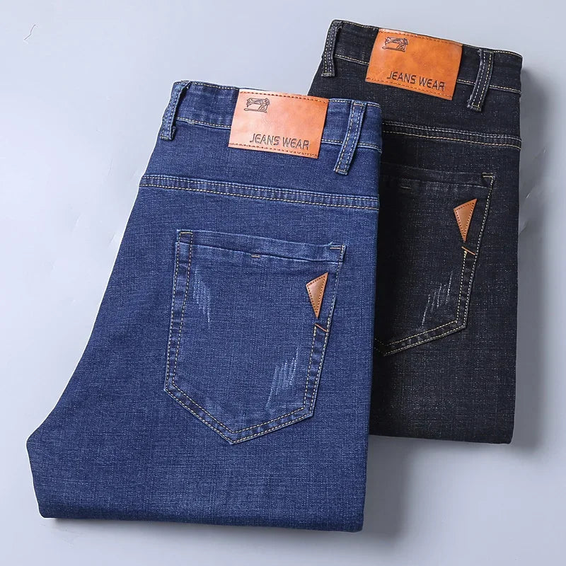 Men’s Classic Casual Stretch Slim Jeans (Straight Fit, Smart Casual Denim)