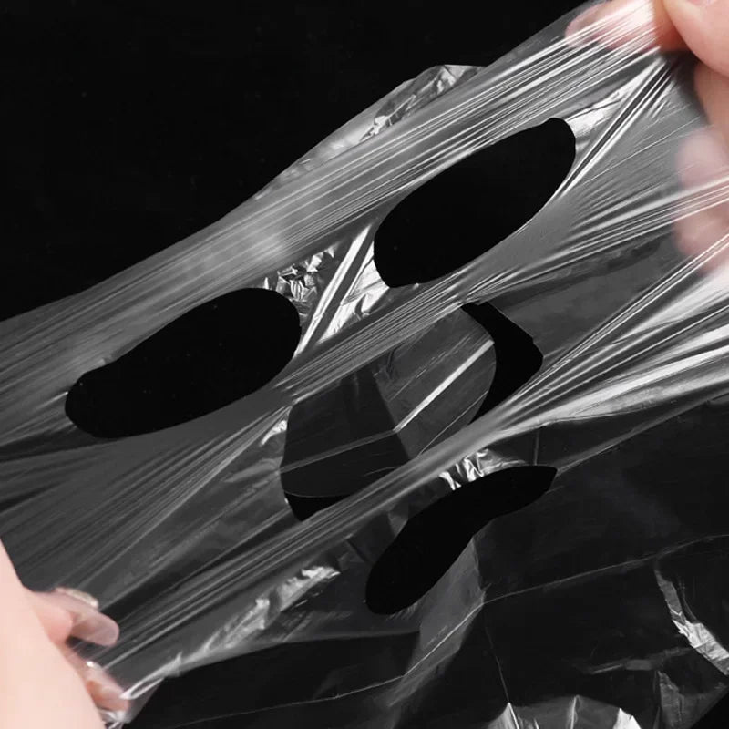 100pcs Plastic Film Full Face Mask Wraps