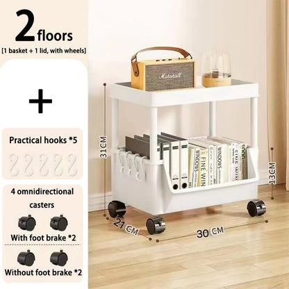 Mobile Kitchen Organizer Rack — Snack, Toy & Book Trolley w/ Wheels