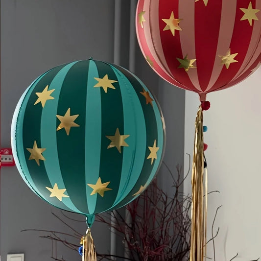 3/6PCS 22inch Striped Star Foil Balloon Home Decoration Balloons KTV Mall School Wedding Christmas Decoration Balloons DIY Gifts