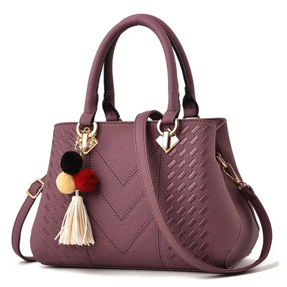 Women’s Large PU Shoulder Bag – Portable Bucket Crossbody Tote