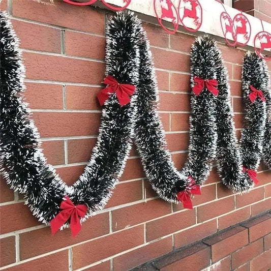 2M Christmas Eve Decoration Bar Tops Ribbon Garland Christmas Tree Kitchen Ornaments Wedding Party Christmas Decoration Prop