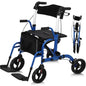 All‑Terrain Rollator Walker with Seat (Foldable Aluminum, Adjustable Height)