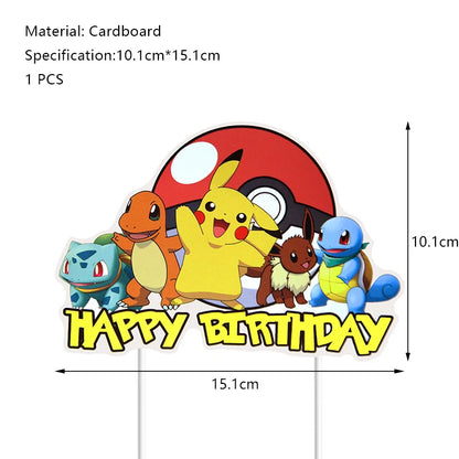 Classical Pikachu Birthday Party Decoration Set (Backdrop · Balloons · Tableware · Kids Event Supplies)