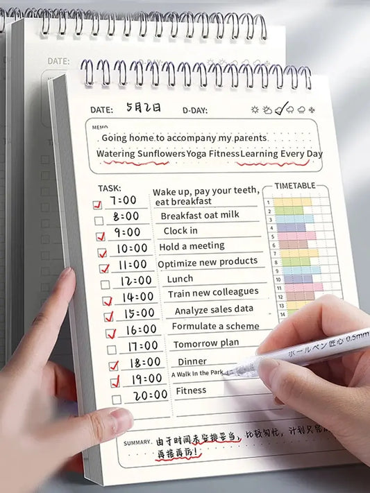 1pc Planner Agenda Spiral A5 Notebook 160 Pages