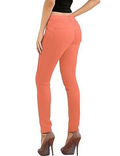 Casual Stretchy jeans for Women  White SKinny Pants Jeans Stretchy Spring Denim Pants Butt Lifting Denim Leggings
