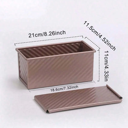 Golden Non‑Stick Loaf Pan with Lid – Easy‑Clean Oven Baking Mold