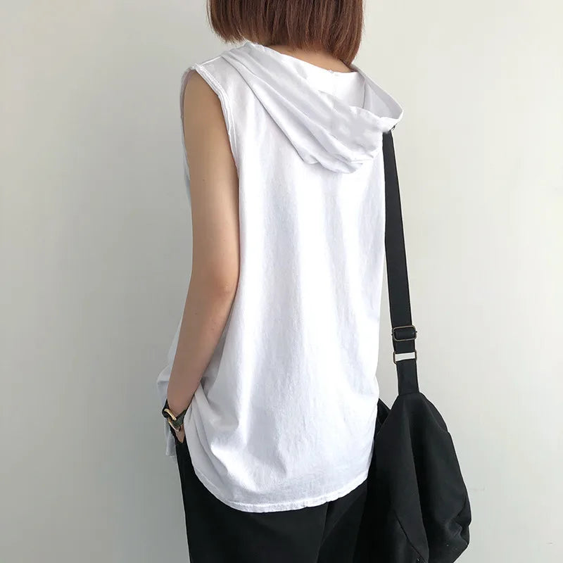 Men's Tank Tops Hooded Vest Sleeveless T shirt