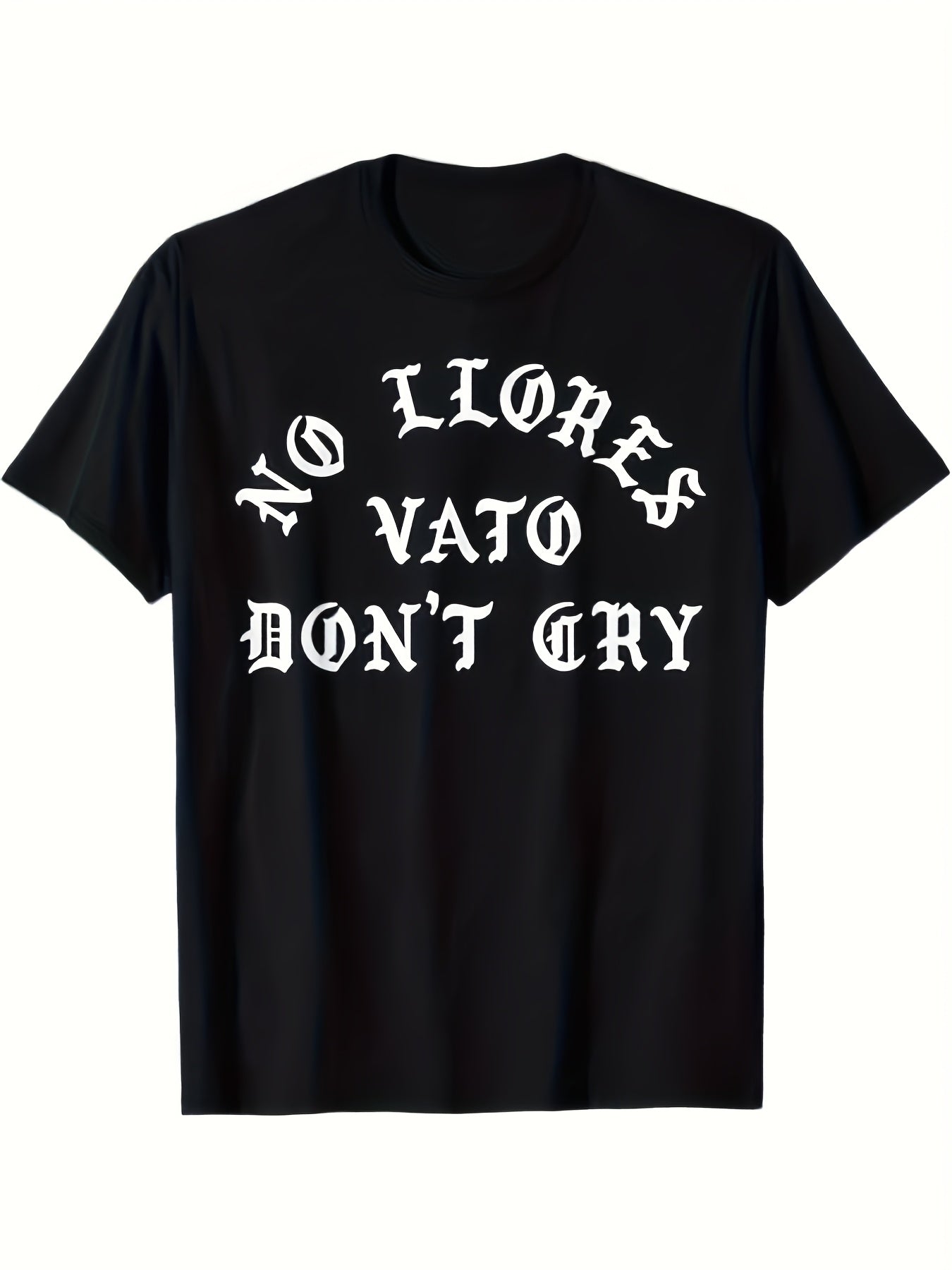 Men'S Vintage Chicano Mexican American Pride T-Shirt - Bold Spanish Lettering "No Llores Vato Don't Cry" - Heavyweight 100% Crew Neck Tee - All-Season Cultural Apparel