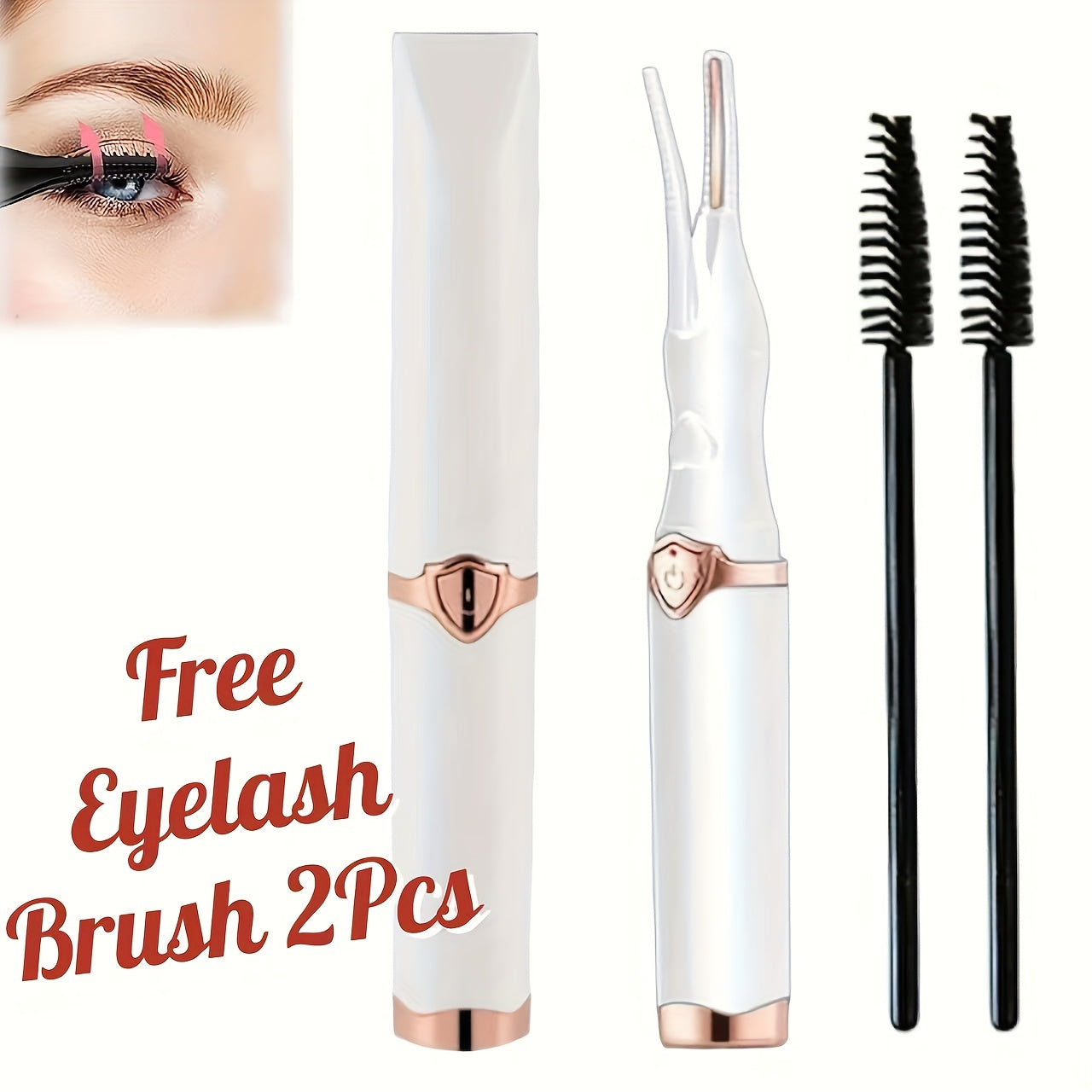Heated Eyelash Curler USB- 2-in-1 with Comb & Clip-Type/Comb Attachment - 3  Settings, Long-Lasting Curling for Volume/Definition, USB-Rechargeable Lash Curler (Compatible with USB-Ports) - Women's Beauty Gift