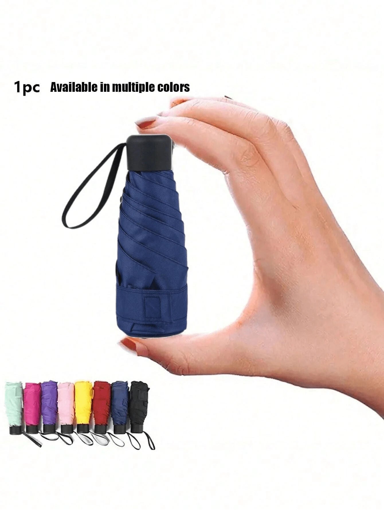 Capsule Sun Umbrella Female Sunscreen UV Protection Sun and Rain Umbrella Two-In-One Mini Five-Fold Ultra-Light and Compact Portable for School,Office,Household,Travel, Back to School Supplies