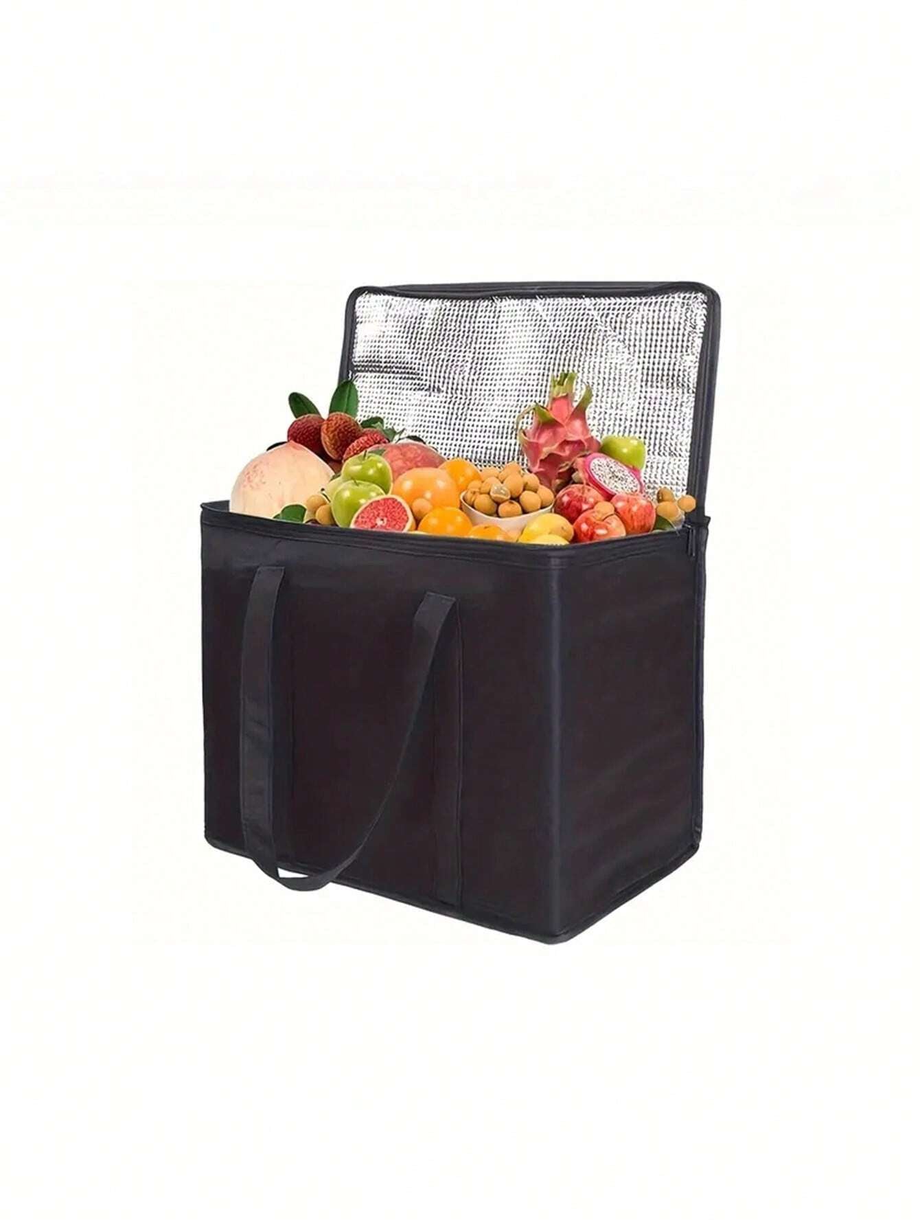 Insulated Grocery Bags Large Capacity Insulation Bag, Reusable Grocery Tote, Soft Cooler Bag, Hot & Cold Takeout or Food Delivery Bag, Lightweight, Sturdy Zipper, Foldable, Stands Upright Portable Summer Travel Holiday School Supplies Camping Equipment for Outdoor and Camping Camping Gear